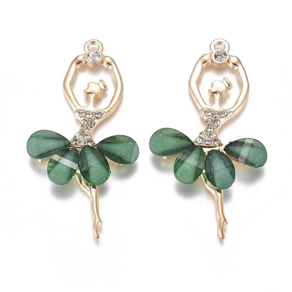 9128 20pcs Ballet Charms Dancer Pendant Ballerina Pendants Crystal